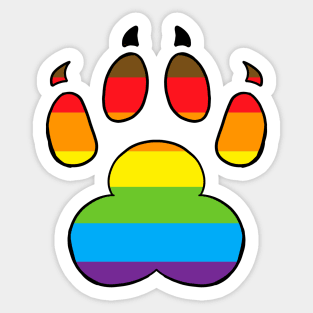 LGBTQ+ Paw Print Flags Sticker